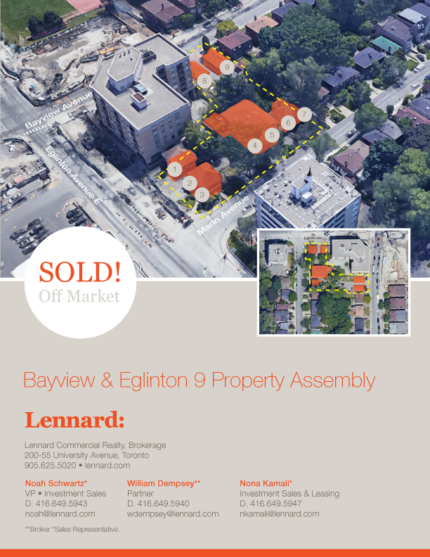 Lennard_Realty's tweet photo. Congratulations to our agents' Noah Schwartz, William Dempsey and Nona Kamali on the successful sale of the Off-Market Assembly of 9 properties to Revera at Bayview and Eglinton!
#LCR #soldrealestate #offmarket #cre #commercialrealestate #Toronto https://t.co/2cMv5xS133