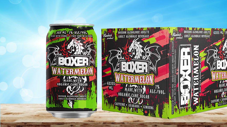 BoxerLager's tweet photo. Boxer Watermelon Energy is here!🍉Sweetness of juicy watermelon mixed with the smooth taste of premium spirits packs a punch!🥊 Only $9.95 per 6 pack come and try it! Available now at our Pizza Brew 1314 44th Ave NE. #MinhasBrewery #BuyLocalYYC #Boxer #Watermelon #Energy #YYC https://t.co/X3rzPqHWsJ