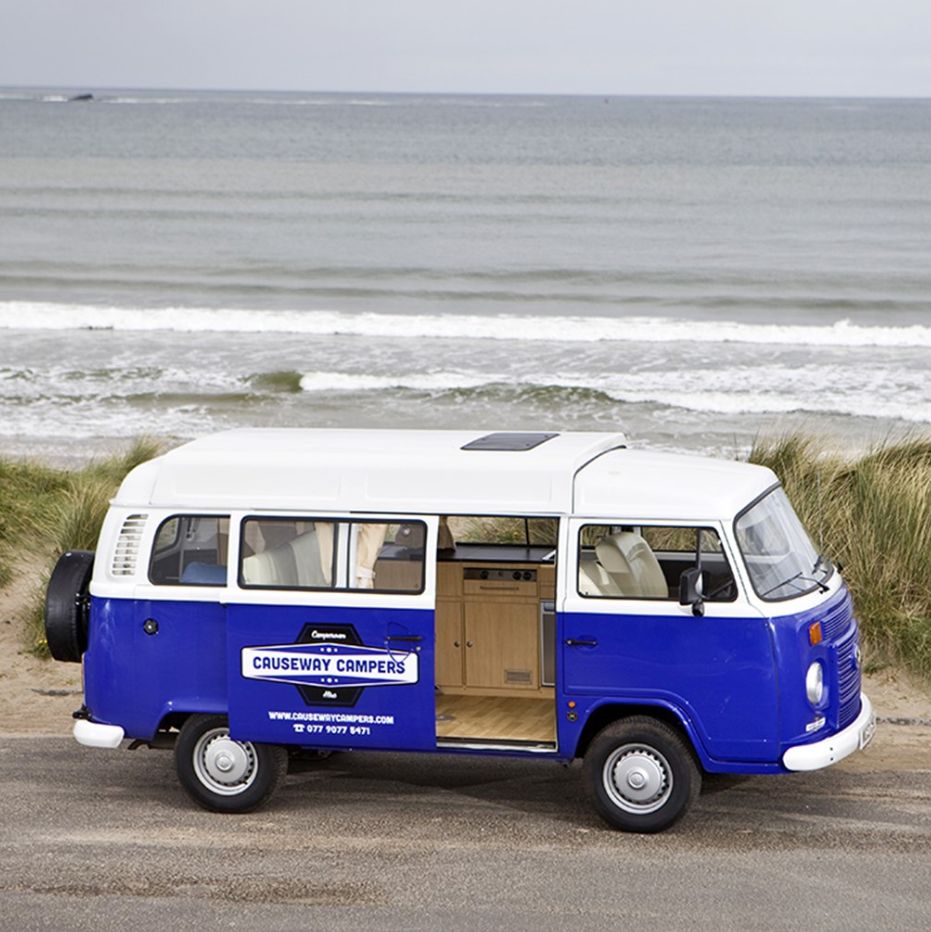 koolcampersUK's tweet photo. Van'inho is a classic Type 2 camper by Causeway Campers, ready to take you on an adventure around Portrush, Co. Antrim! Visit https://t.co/aYICj2eY3b to enquire! https://t.co/qwj7MhghVz