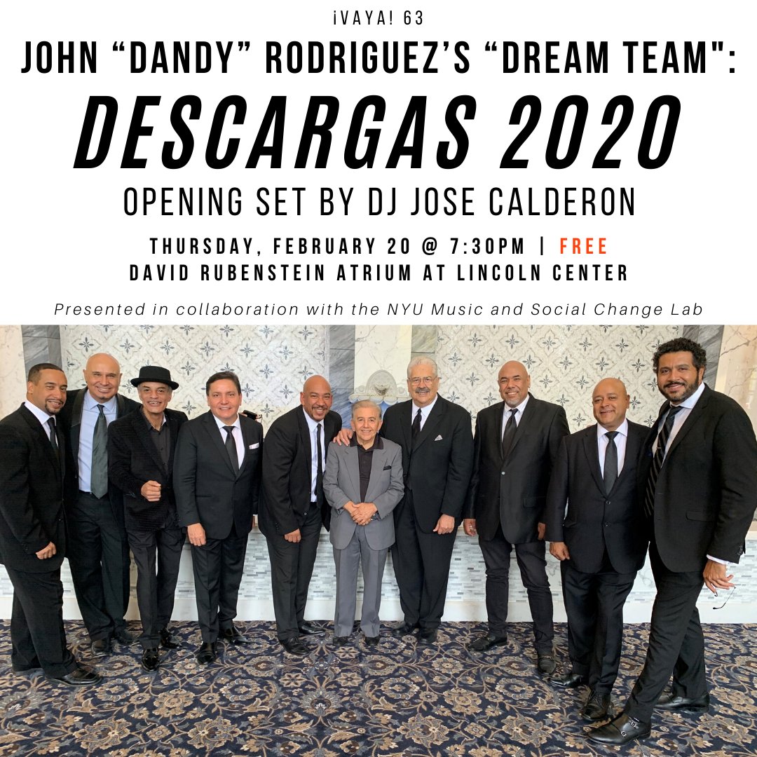 LCAtrium's tweet image. It's time for ¡VAYA! 63!

With his tight-knit Dream Team, Johnny “Dandy” Rodriguez is bringing salsa classics that will have you dancing all night! 💃🏿🕺🏿🎶