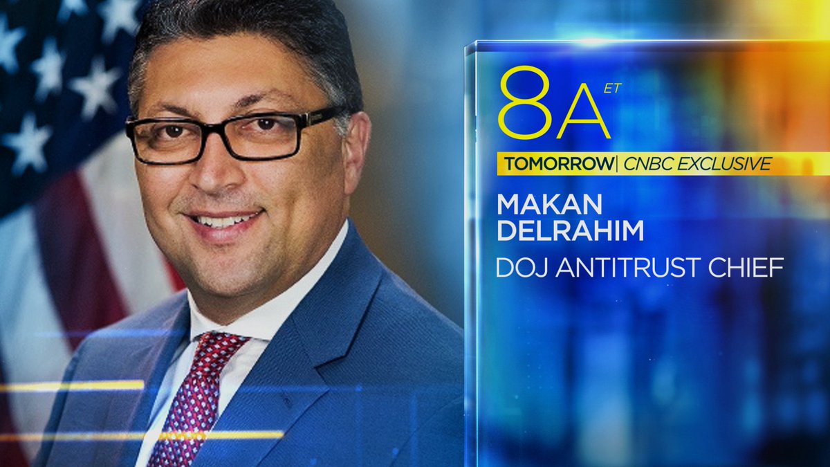 TOMORROW: Squawk Box Exclusive with Makan Delrahim. He joins us at 8A ...