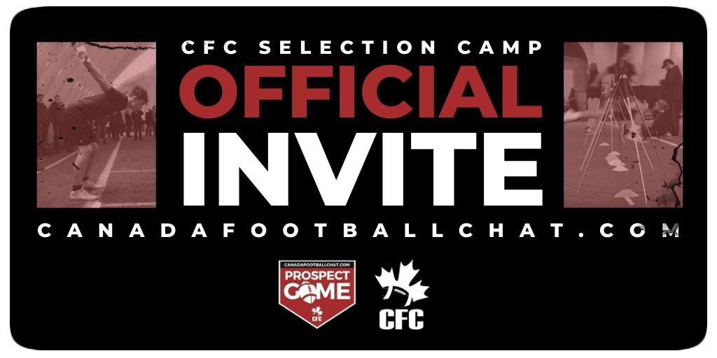 Very happy to be invited to the final selection camp for the <a href="/CFCProspectGame/">CFC Prospect Game</a>! Thank you <a href="/chatfootball/">CanadaFootballChat</a> for the official invite! @ClintUttley_CFC @KatieBurt_CFC <a href="/BigTime7v7/">BIG TIME PLAYERS</a>