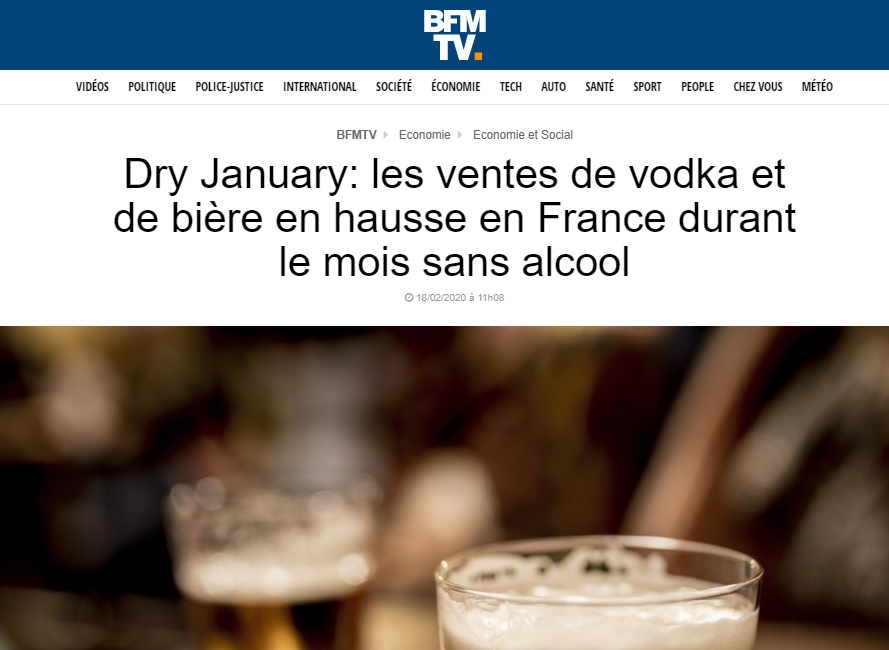 Résultats du Dry January ? Les ventes de vodka et de bière en hausse en France durant le mois sans alcool 😏➡bit.ly/2OZmMsf