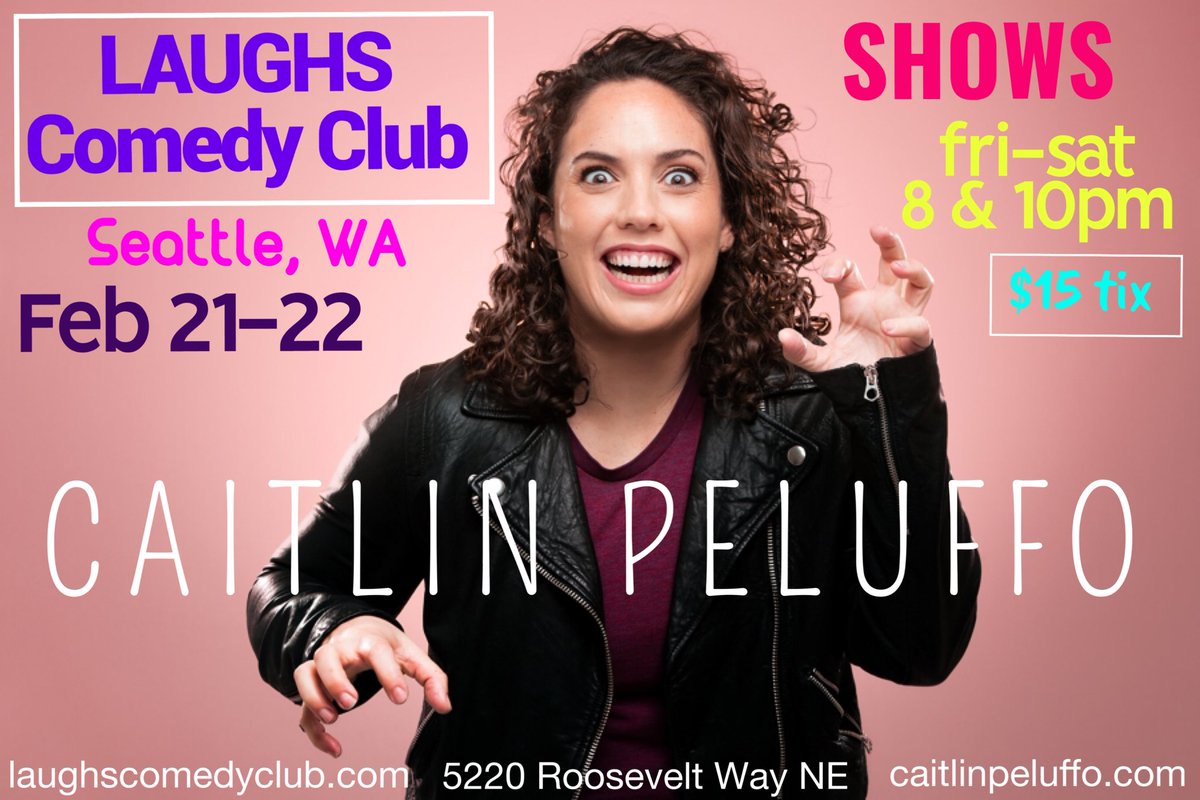 caitlinpeluffo's tweet photo. SEATTLE! I’m growling your way THIS WEEKEND feb 21-22 HEADLINING the fantastic @LaughscomedySEA ❤️❤️❤️ get your tickets! It’s gonna get weird! Meow! #seattlecomedy #dickslayer https://t.co/4noIZwP40Q