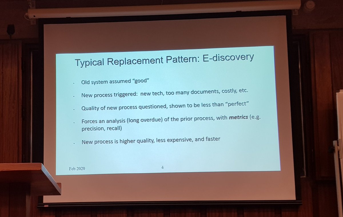 RichardParnham's tweet photo. Excellent talk at @ai4law by @LegalNoise from @HLS_CLP on applying engineering-based quality (and improvement) standards to legal services, irrespective of whether they're delivered by humans or machines. @StephenMayson and @LSB_research might be interested in Ron's ideas. https://t.co/TSMNDoLCbL
