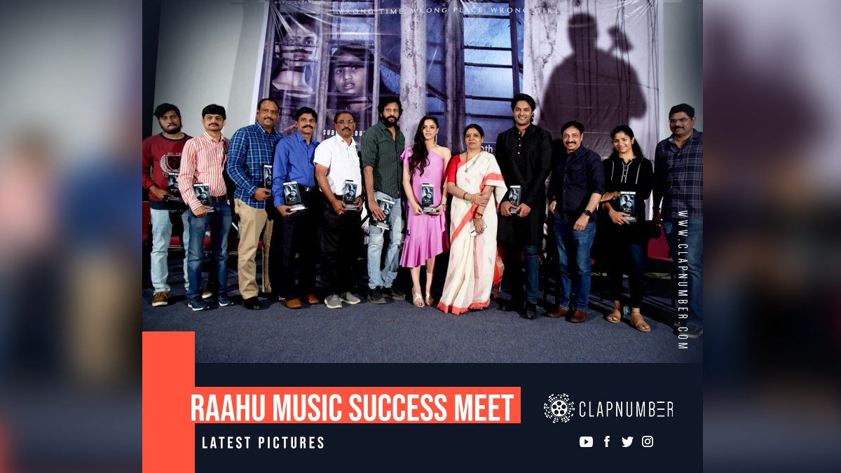 clapnumber's tweet photo. Pics from #Raahu Music success meet Moive Releases on Feb 28.
#ShaktySwaroopMovieCreations
@SubbuDirects @AbeRaam
 @kritigarg15 @Plakkaraju
 @BabjiShakthi #AVRSwamy 
@madhurasreedhar #Clapnumber https://t.co/ot9aI6xtSZ