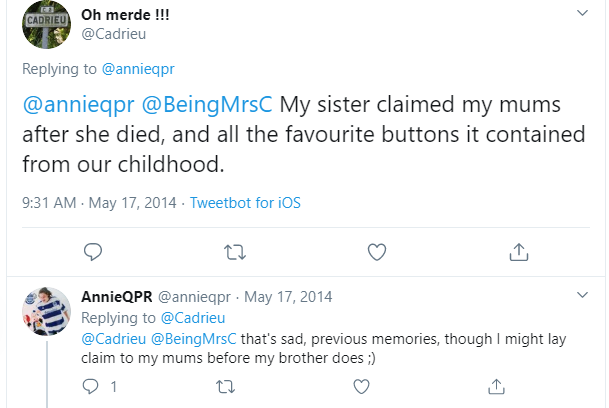 bob_fact's tweet photo. If only there were flights from the USA to the UK on a frequent basis in April 2000 to facilitate Bob being in the country shortly after his mother passed, he might have been able to claim some buttons for himself. https://t.co/mCxJw2RYEY