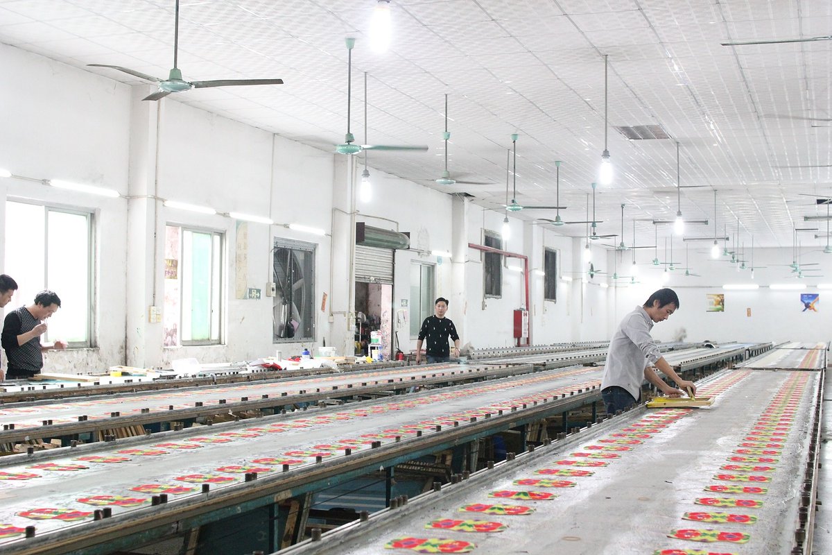 otabo's tweet image. Bonded uppers in the process of being screen printed. ✨ #manufacturedbyotabo