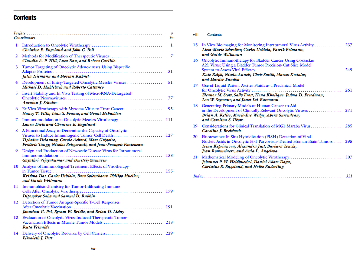 Exciting new <a href="/SpringerNature/">Springer Nature</a> protocol book chapter on #oncolytic viruses, with a great focus on the immunotherapeutic effects of oncolysis, immunomodulation and immunomonitoring: bit.ly/2u9oakS H/T <a href="/DKFZ/">DKFZ</a> #virus #cancer #immunotherapy #virology #immunology #immunity