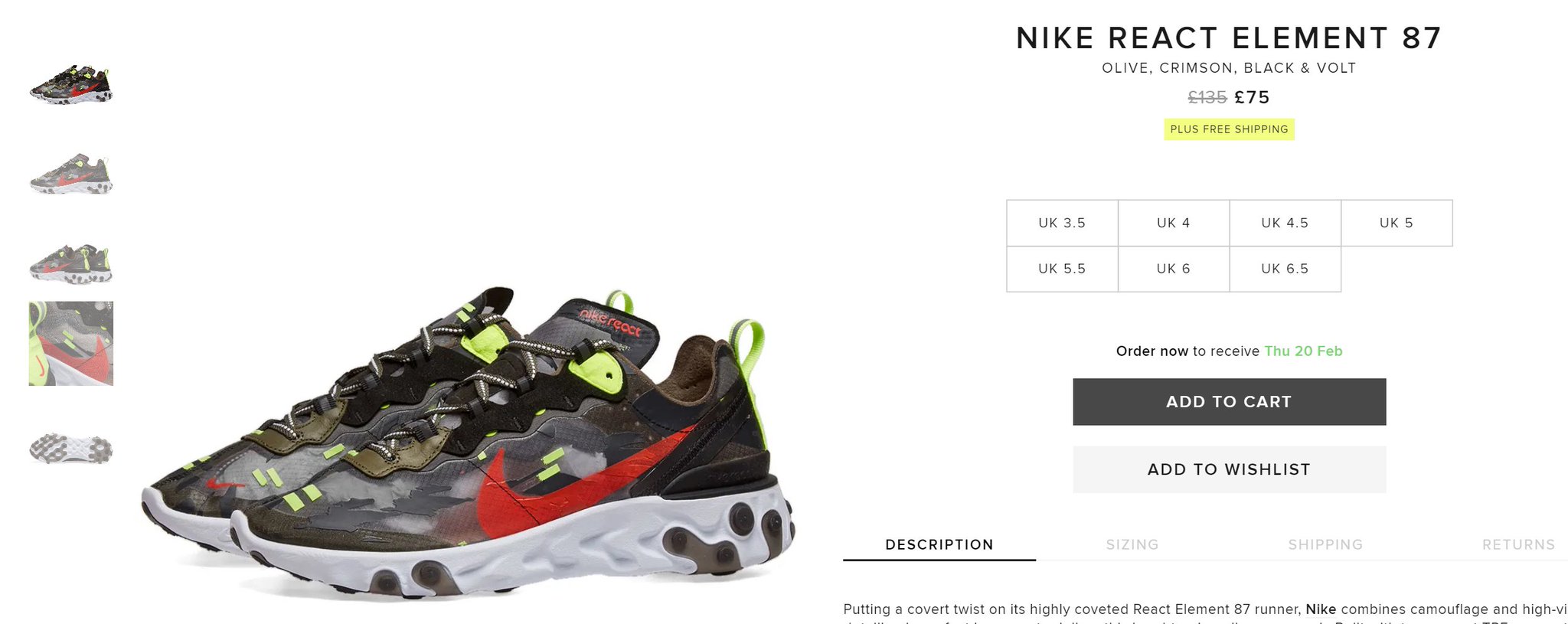 MoreSneakers on X AD Nike React Element 87 Camo Small sizes available with 40 OFF Free shipping worldwide on END UK https t DdA7l3Z0wC US https t YOxgicMJzD https t 6a64jbLmIh X