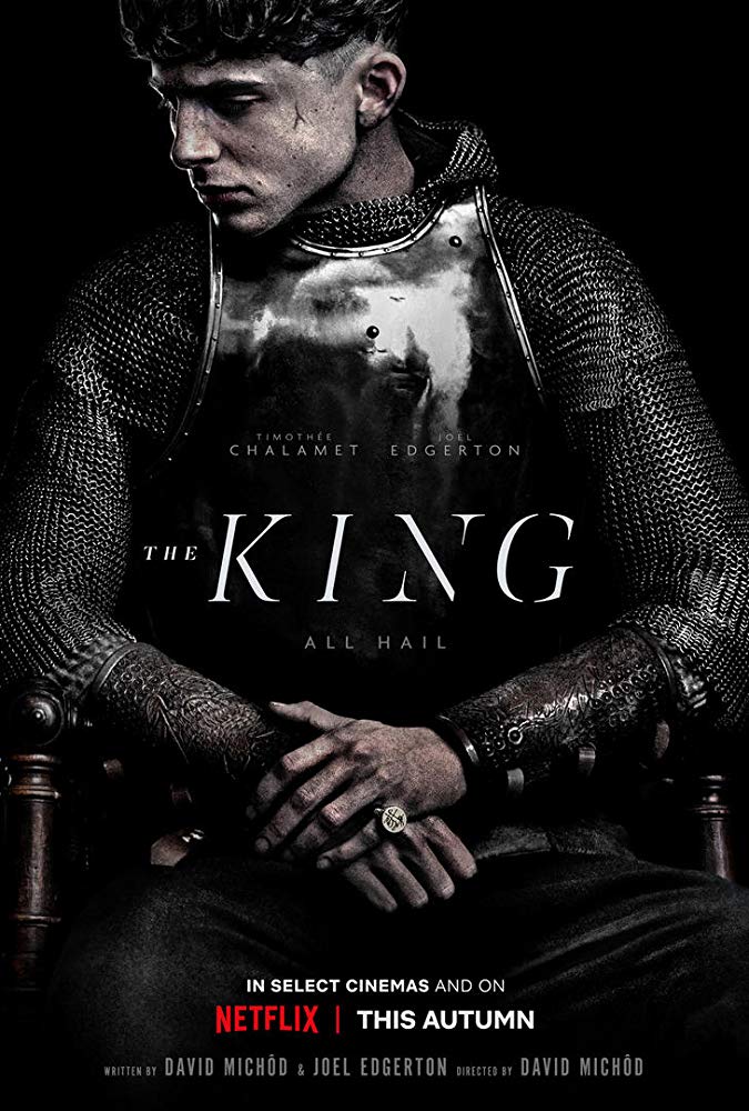  #TheKing (2019) Very Entertaining movie and very brutal, the fight scenes are impressive and the cinematography is GORGEOUS, the cast do a phenomenal job especially Timothée its just feel too long at time and drags a bit and honestly the script hinders it. The score is gorgeous.