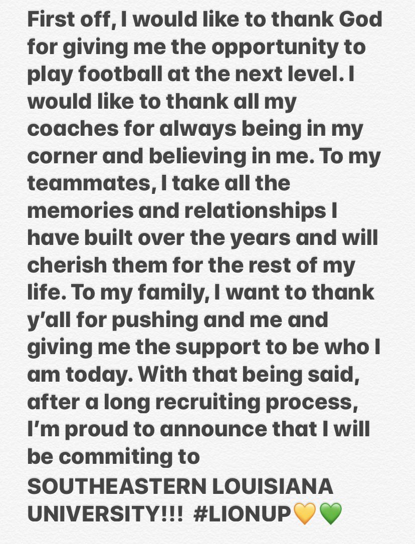 ConnorBriggs15's tweet photo. COMMITED. #LIONUP TX➡️LA https://t.co/LvQZleRy6Z