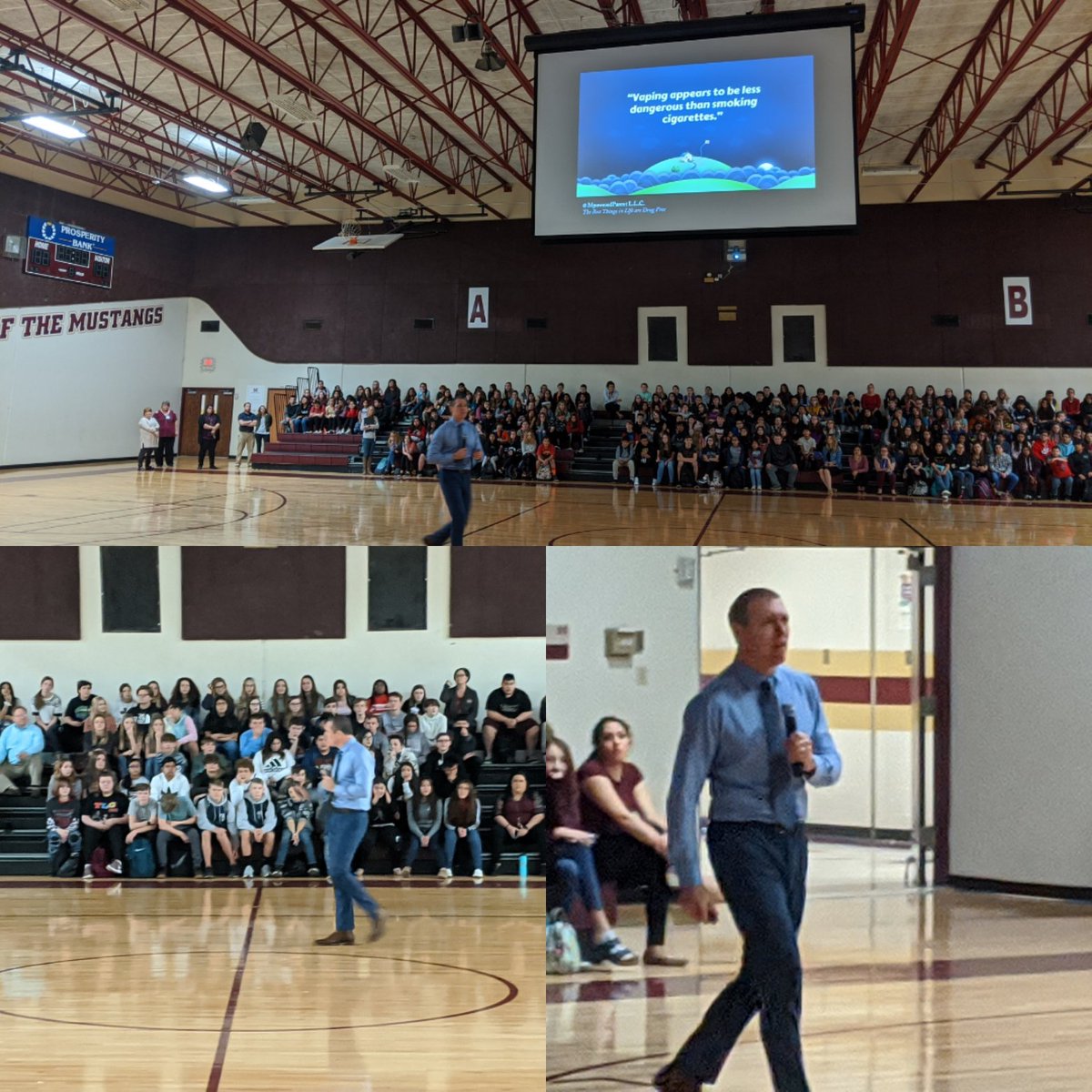 MrSlater_MJH's tweet photo. Really appreciate @MpoweredParent coming out today to give our students some perspective on the dangers of vaping and the marketing used to sell it. Eye-opening stuff. #livethemessage https://t.co/ARcMT5LeWg
