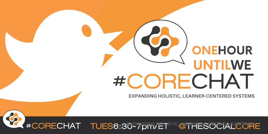 TONIGHT | 6:30-7 PM ET 
Join us in ONE hour for #CORECHAT with special guest moderator @CosISaidSo_1 for our wkly 30-minute #edchat. TONIGHT: Trauma-Informed Classrooms. Informative, fast and not to be missed!! Share your thoughts with #CORECHAT! @TheSocialCore  @mssackstein