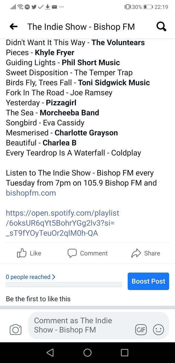 Relaunch (@relaunch_radio) on Twitter photo Here was tonight's #playlist thanks to our #featuredartist <a href="/joeramseymusic/">Joe Ramsey</a>
We also played: <a href="/yourguestsinger/">Guest Singer</a>
<a href="/JohnAdamsMusic1/">John Adams Music</a> <a href="/jodienic_music/">Jodie Nicholson</a> <a href="/TheVoluntears/">The Voluntears</a>
@khylefryer <a href="/tonisidgwick/">Toni Sidgwick Music</a> <a href="/mypizzagirl/">pizzagirl</a> <a href="/MorcheebaBand/">Morcheeba</a>
<a href="/MusicByChux/">Charlotte Grayson</a> <a href="/charlea_b/">Charlea B</a>
open.spotify.com/playlist/6oksU…
#BishopFM Here was tonight's #playlist thanks to our #featuredartist <a href="/joeramseymusic/">Joe Ramsey</a>
We also played: <a href="/yourguestsinger/">Guest Singer</a>
<a href="/JohnAdamsMusic1/">John Adams Music</a> <a href="/jodienic_music/">Jodie Nicholson</a> <a href="/TheVoluntears/">The Voluntears</a>
@khylefryer <a href="/tonisidgwick/">Toni Sidgwick Music</a> <a href="/mypizzagirl/">pizzagirl</a> <a href="/MorcheebaBand/">Morcheeba</a>
<a href="/MusicByChux/">Charlotte Grayson</a> <a href="/charlea_b/">Charlea B</a>
open.spotify.com/playlist/6oksU…
#BishopFM