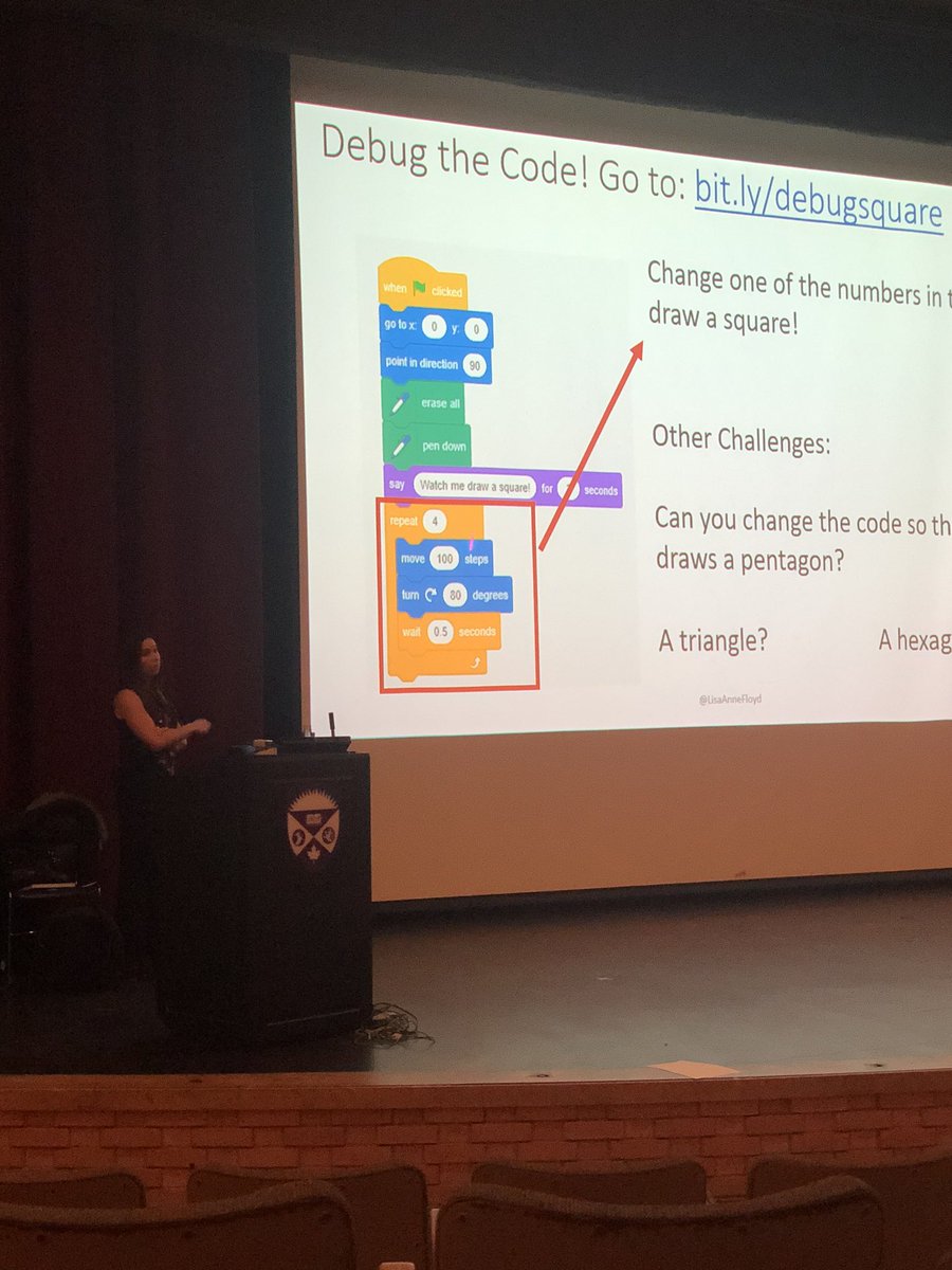 jade_edu's tweet photo. Today @lisaannefloyd showed us more ways to integrate #scratch across the curriculum to help Ss develop #ComputationalThinking skills. She quoted, “It’s not about us, it’s about our students and giving them the skills they need”. https://t.co/A1qE1uASQK