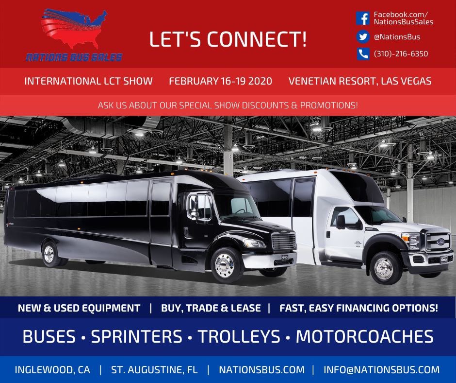 NationsBus's tweet image. Let's connect @ LCT! Contact us to meet with a Nations Bus Sales representative to learn more about how we can help you meet your transportation needs!
#NationsBus #CoasttoCoast #LCT #luxurytransportation #shuttlebus