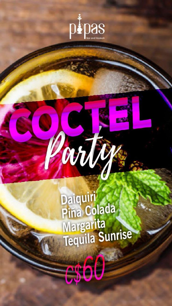 MgaPipas's tweet photo. Jueves de cocktail party @ Pipas RT https://t.co/ZmwCqcxSia