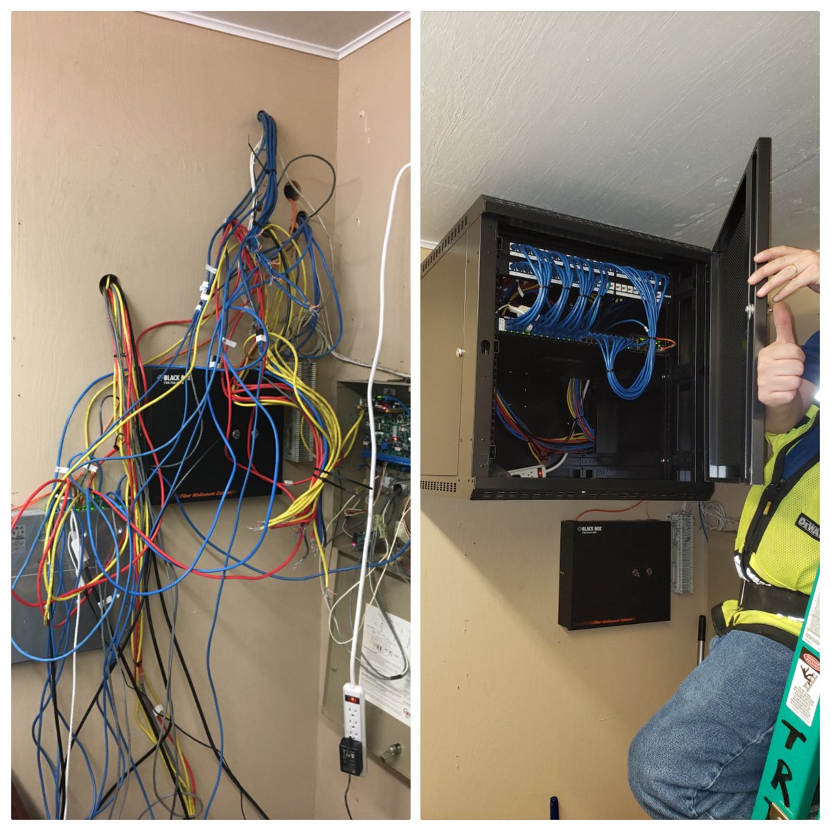OmenoPaul's tweet photo. RT @TAGLEROCK: Today's work. Before and after. #ciscosupport #texasit #vmwaresupport # #itservices #computersupport #itsupport #itsolutions #managedit #itprofessionals #itsecurity #manageditservices #structuredcabling #enterpriseit | … https://t.co/6v5wqZlAgo