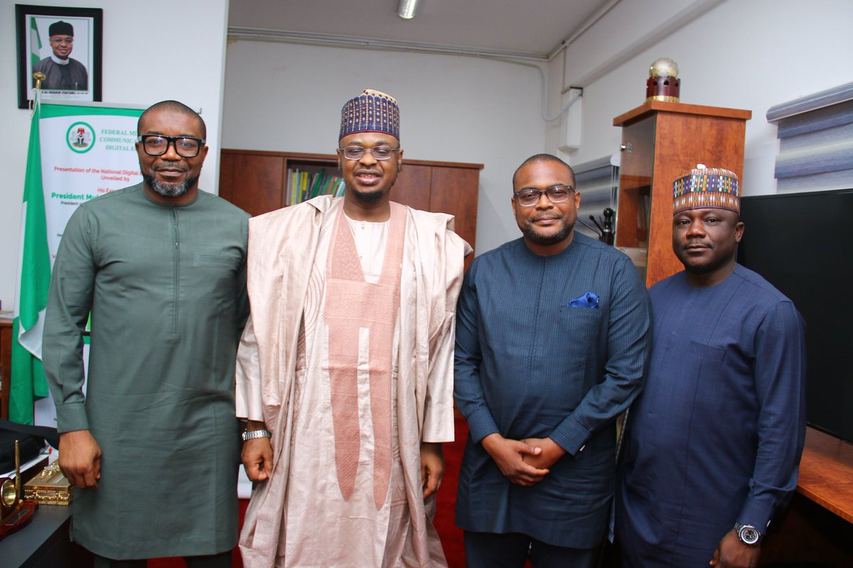 FMCIDENigeria's tweet photo. A team from @CiscoNigeria, led by the Country General Manager, Olakunle Oloruntimehin was at the Ministry's Corporate Headquarters, Abuja to hold an official meeting with the Honourable Minister of Communications &amp; Digital Economy, @DrIsaPantami.

#DigitalNigeria
#DigitalEconomy https://t.co/W72cBAOBVf