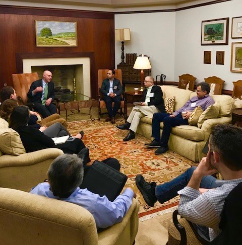 EnergyUT's tweet photo. Today's #UTEnergyWeek2020 keynote: Honored to have
@eeregov Asst. Secretary @DanSimmonsEERE
highlight innovative @ENERGY programs to spur integration of #renewables, resilience & energy security. Enjoyed his discussion w/ @UTAustin faculty about their research.🤘@LonghornEneClub https://t.co/3SORgPNIeC