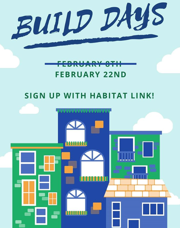 We have one more build day in February! Help out this Saturday the 22nd! Thanks for all your volunteering! 🏡🛠️