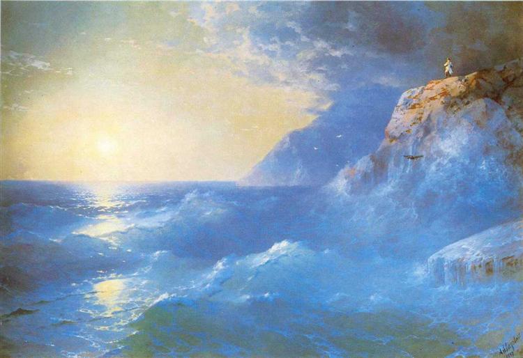 I just discovered this Aivazovsky painting today, and, to me, it's perfectly symbolic of every one of us on twitter - screaming into the void, kings and queens of our own little islands. "Napoleon on St. Helena"