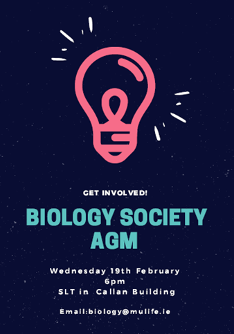 BehindlabMU's tweet photo. TOMORROW (Wednesday) the Biology society AGM. 6pm SLT (Callan building). 🐌🐛🌍🌻🔬 https://t.co/JtEJN7ivWk