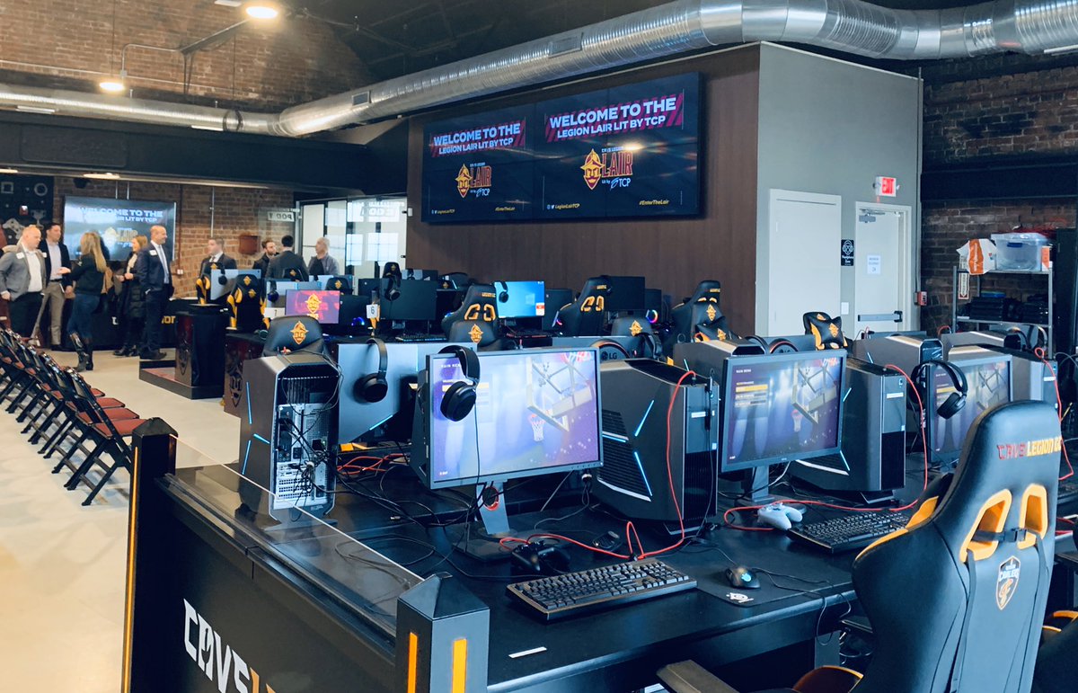 CLESports's tweet photo. Thanks @CavsLegionGC for having us at the Liar this afternoon to talk all things ESports! Excited to add this to the competitive event mix in CLE! ⌨️
#EnterTheLair https://t.co/XsrUWfrvMZ