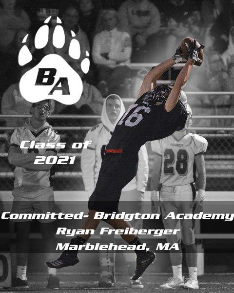 Bridgton_Ftbl's tweet photo. Receiver Ryan Freiberger out of Marblehead HS will be playing for us next year!!!  We have some ballers in for the Class of 2021.  Lets get to work @FreibergerRyan @MHSMagicians_AD https://t.co/GTNXnNH6Un