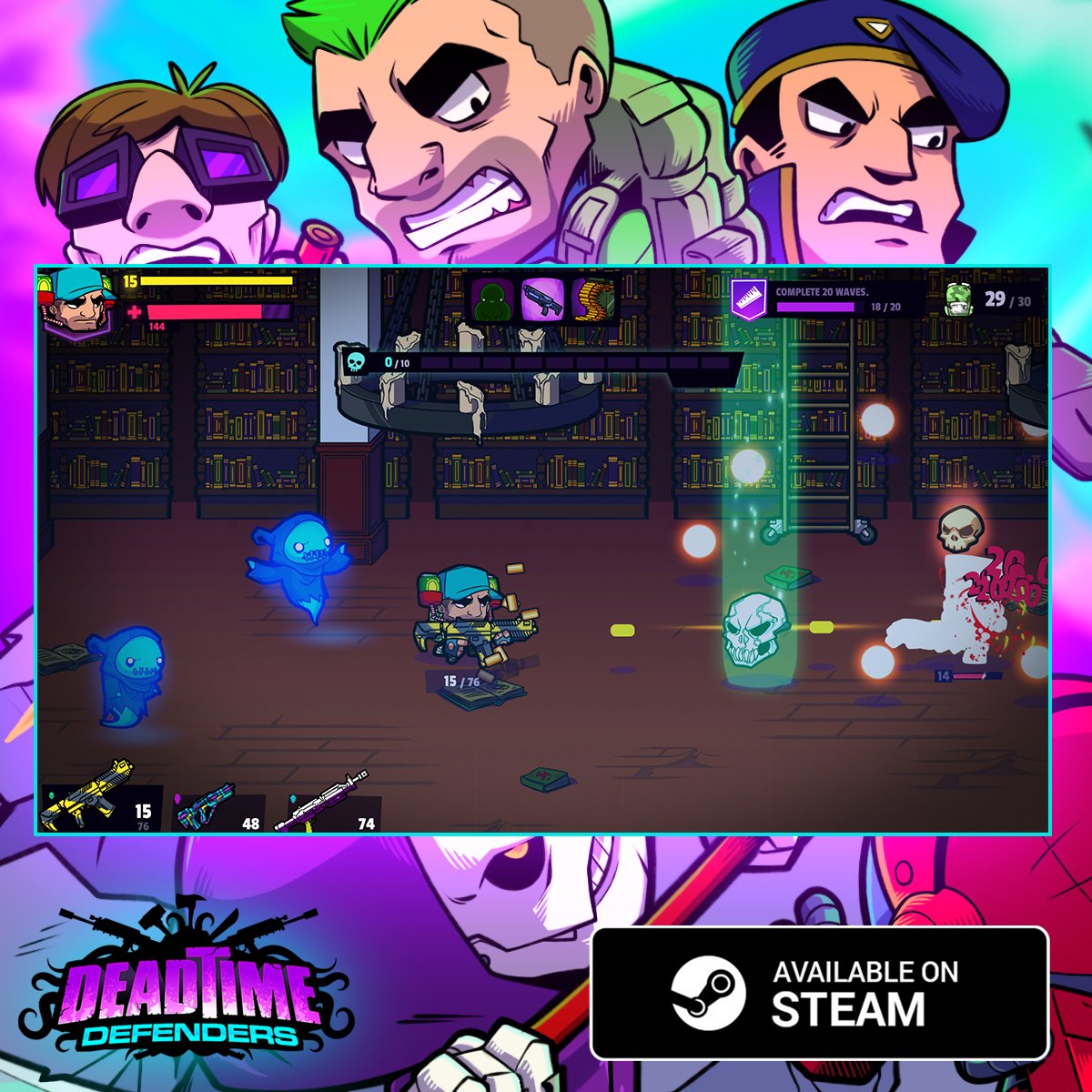 ravenousgames's tweet photo. It has been an incredible journey for our team and we're thrilled to finally announce that #DeadtimeDefenders is available on @Steam #EarlyAccess now!

Steam: https://t.co/N4wLeorYdg
Trailer: https://t.co/ffmSMkM3JJ

#availablenow #pewpew #lootershooter #indiegame #indiedev https://t.co/Ne6Sk1lMMD
