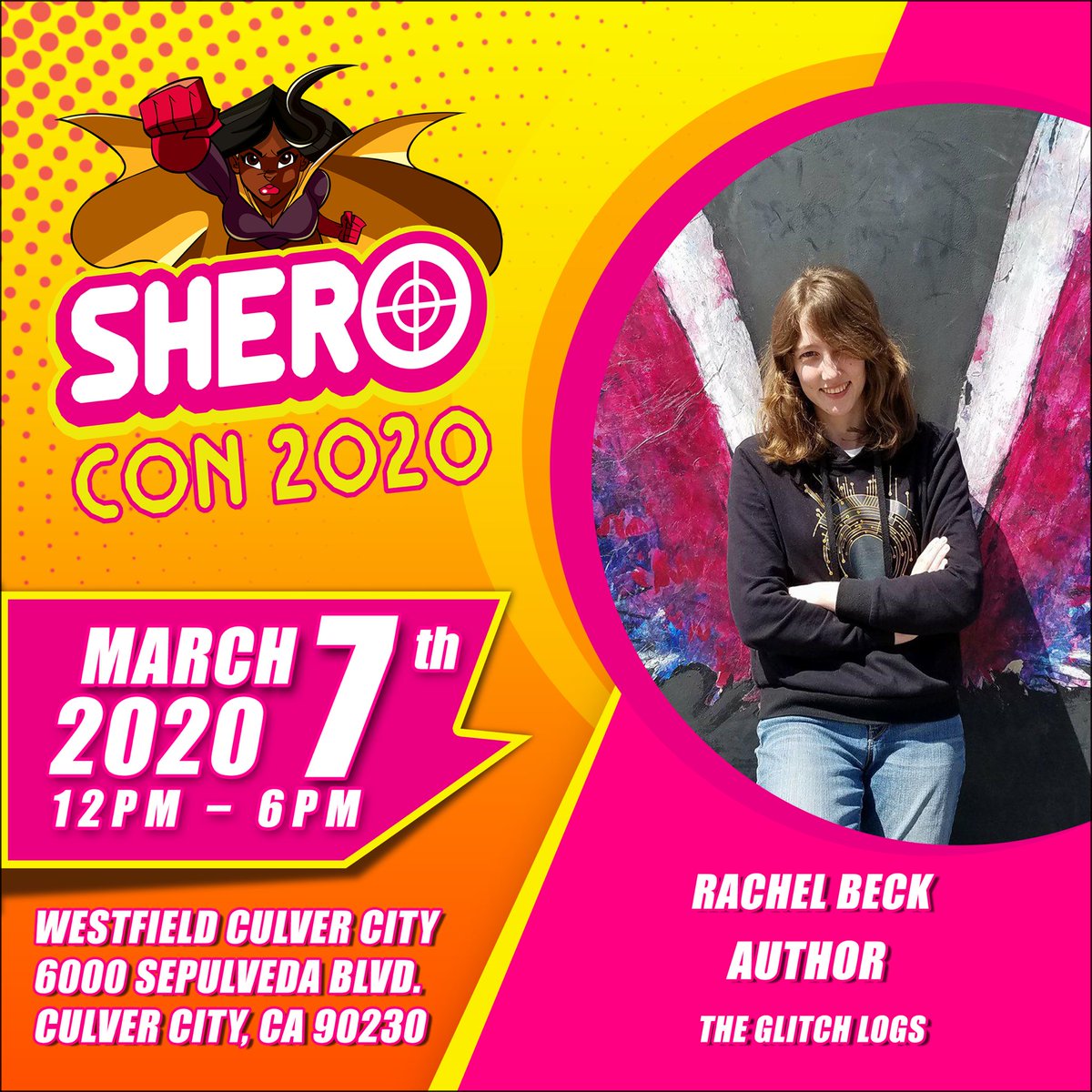 RayvenChoi's tweet photo. Our next Shero, @rachelthebeck is a former fantasy writer who has switched gears to cyberpunk 👩🏻‍🎤 with her book series The Glitch Logs. Rachel is also the co-creator of The Dracula Files. 🧛 Come check out Rachel at #SheroCon. Get FREE tickets 👉 https://t.co/RD59ociDFS #Comiccon https://t.co/j3N1GrC0Y6