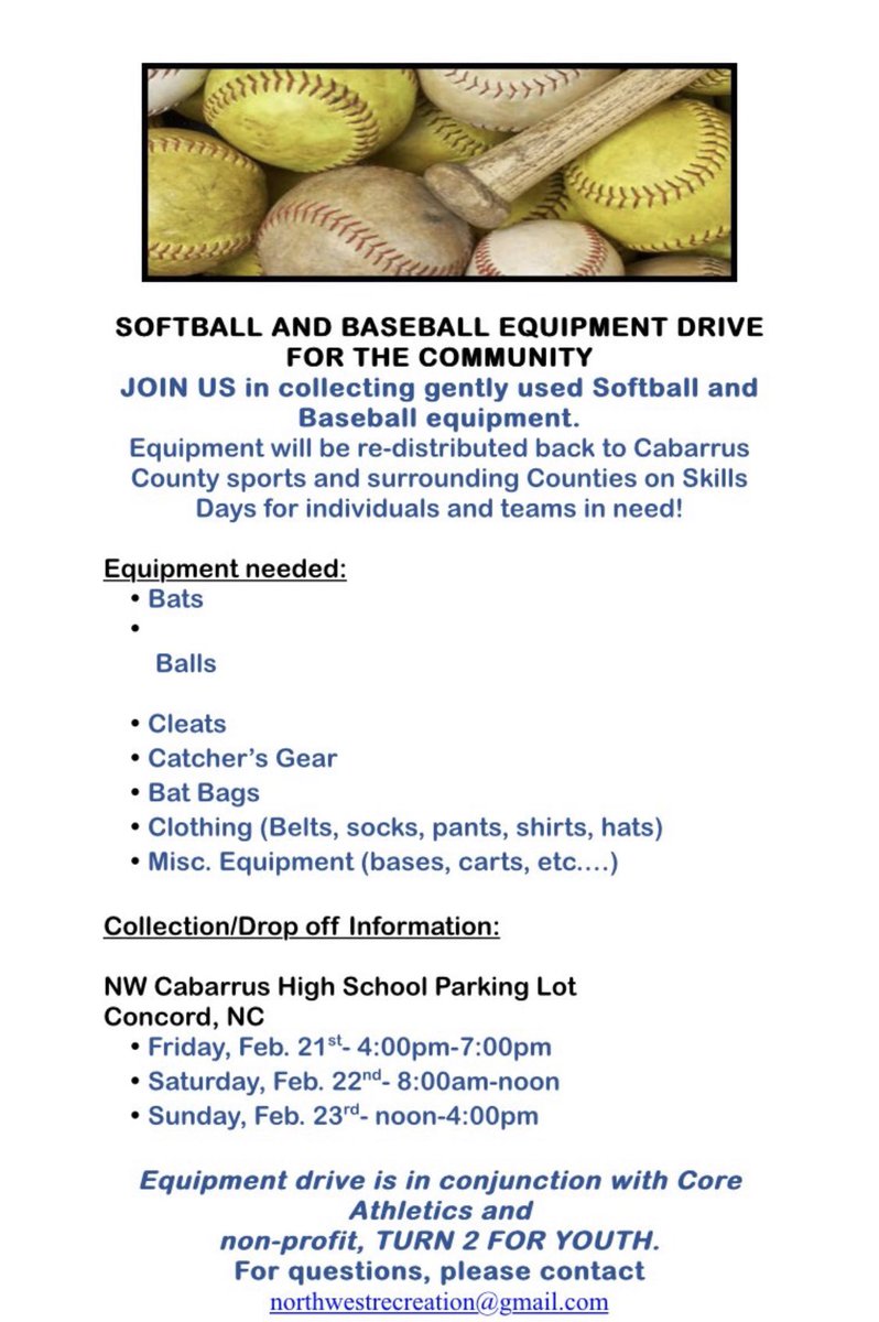 NCHSTROJANS's tweet image. Amazing Event to support ⚾️🥎growth in our backyard.  All organized and hosted by @NWHigh student athletes Maddie and Michael. 

We challenge all our CabCo schools to promote and join in for the kids 

@JMRHS_Athletics @MPTigerPride @SpidersCHS @cc_vikings @CoxMillSports