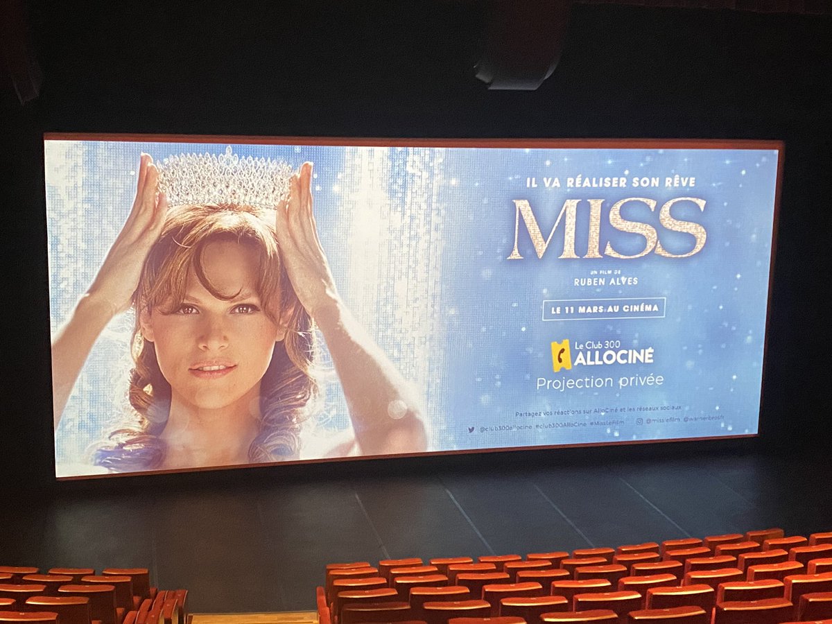 Les membres du @club300allocine découvrent ce soir #MissLeFilm de #RubenAlves en avant-première au <a href="/forumdesimages/">Forum des images</a>. Un film <a href="/warnerbrosfr/">Warner Bros France</a>, en salles le 11 mars prochain. #tolerance