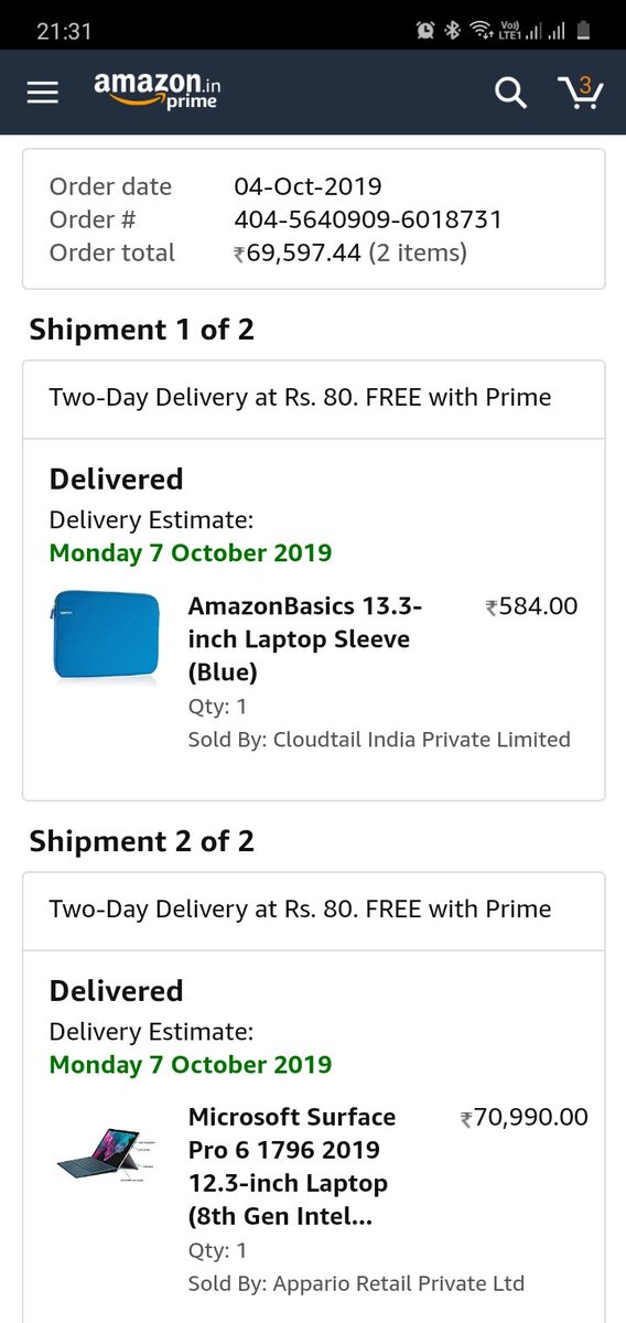 mrinankush's tweet photo. @amazon.in please find the screenshot of below order placed during great Indian sale through my SBI card...I am yet to get the 10% cashback and your customer service is claiming this is bank related issue.

Please look into this on priority.
@Opogondo https://t.co/kvOSlArnBs