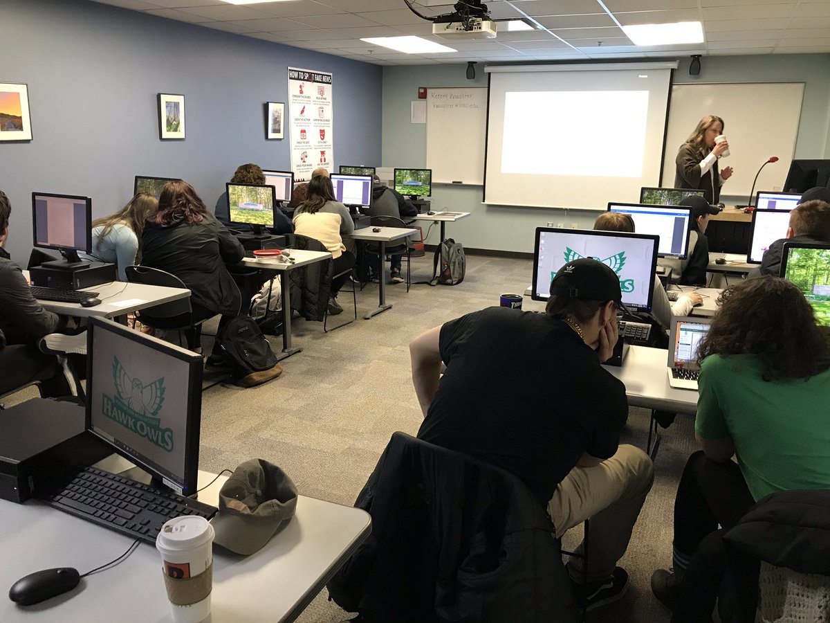DrCathyNMC's tweet photo. Library day with #eng112. Peer reviewed research journals! Databases! Q&A with the best librarian around! #nmc_tc -#northwesternmichigancollege https://t.co/b5zjh7ZmFf