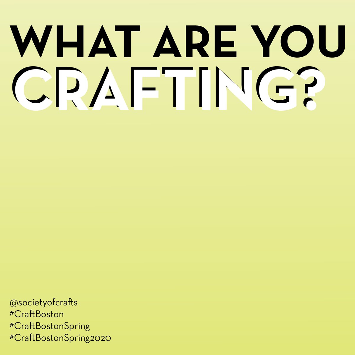 Societyofcrafts's tweet photo. #CraftBostonSpring2020 artists, what are you #crafting? Whether it’s a work for #CraftBostonSpring, a gallery show, or you picked up a new hobby, we’d love to see! https://t.co/DSgrZ4EktG