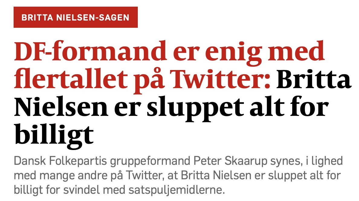 Politiken har spurgt hele Twitter. Eller "i lighed med mange andre på Twitter", som Peter Skaarup udtrykker det. Jeeez. #dkpol #britta