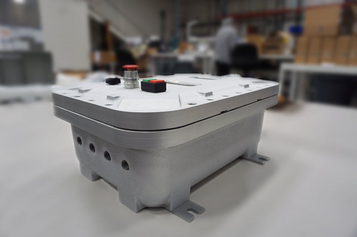 SCControls's tweet image. Drilled & tapped using #automated modification!
Our automated center, #Steinhauer #ModCenter, perfectly modified this cast iron enclosure in a fraction of the time it would have taken using traditional methods!
Call (888) 918-8432 now! southcoastcontrols.com
#UL #engineering