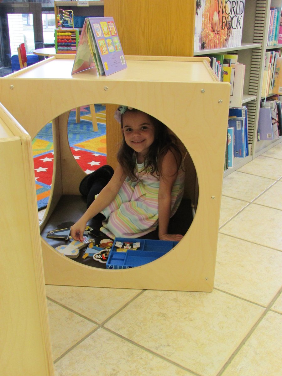 Our young patrons are really enjoying our new imagination cubes!