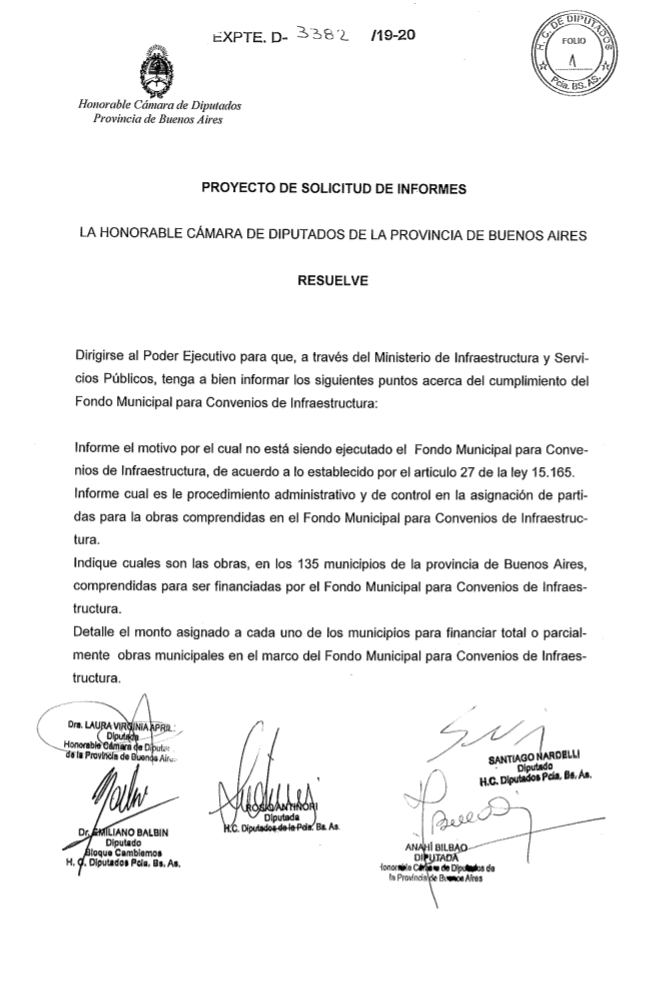 RosioAntinori's tweet photo. @DiputadosJxCPBA @Kicillofok @mariuvidal Lee el texto completo del Pedido de Informes, ingresado hoy en @HCDiputadosBA https://t.co/3C7e7y1Z4L