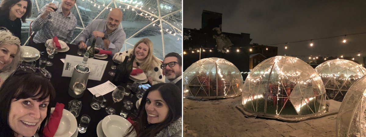 clarknexsen's tweet photo. We had a great two day project kick-off in #Buffalo with our client Benderson Development that included a first for us — dinner in an igloo. #clarknexsenworkplace #corporateinteriordesign #commercialarchitecture https://t.co/smn4KW1F6F