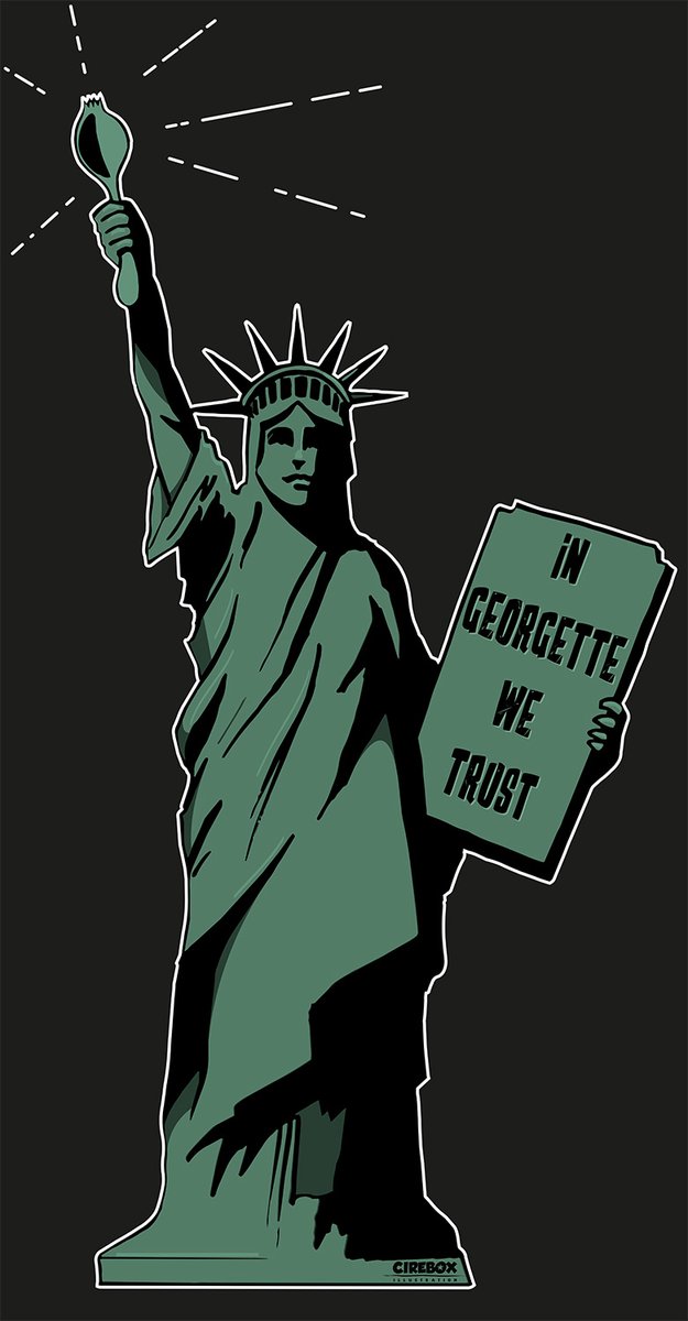Georgettespoon's tweet photo. Demain, GEORGETTE décolle pour New York en espérant que GEORGETTE s'envole aussi aux USA !!! (Dessin : CIRE) https://t.co/Y6Ers5ZZuG