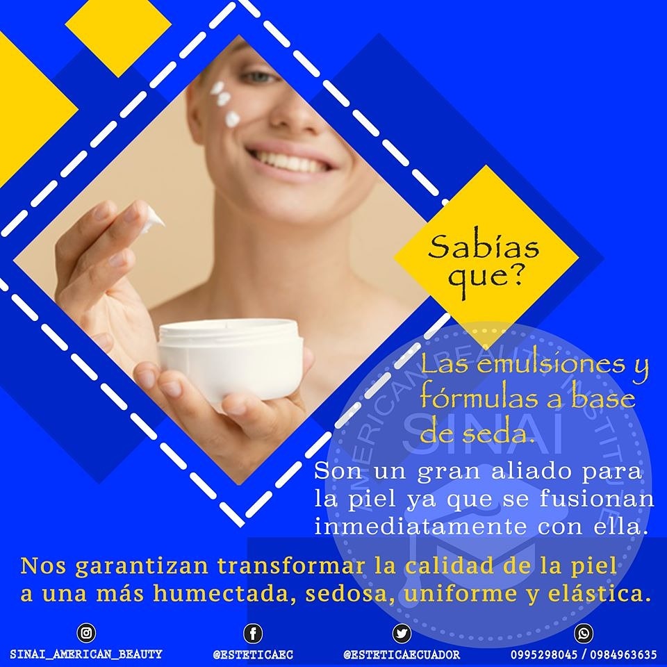 Las emulsiones a base de seda ayudan a nuestra piel a una mejor absorcion de minerales y vitaminas para nuestra piel, a más de dejarla con una textura suave, delicada e hidratada por más tiempo.
#SoySinaí #SinaíTip
