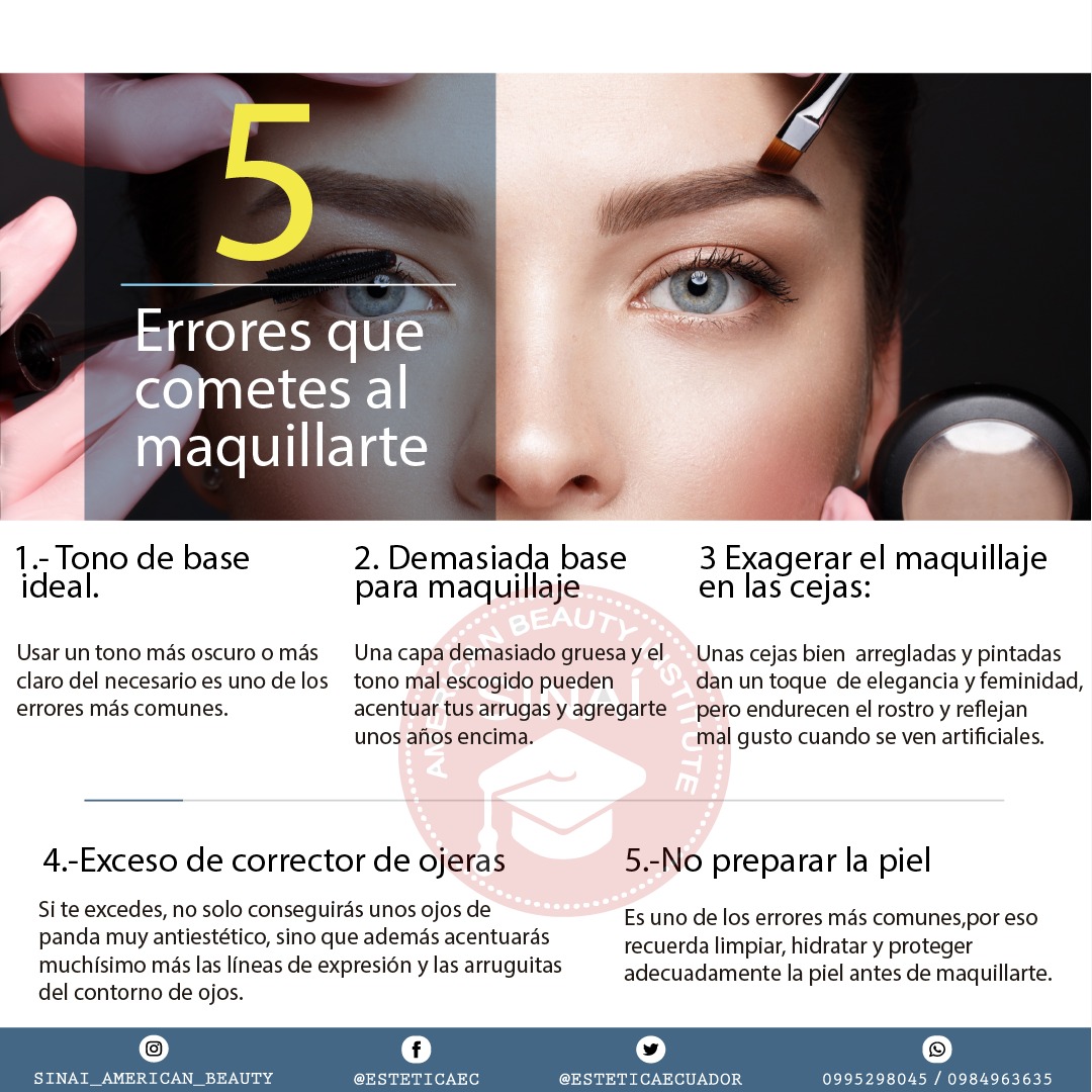 #Sinaitips El maquillaje agrega confianza en uno mismo y ayuda a destacar las ventajas y hacer que la piel luzca cuidada. ¿Pero habías pensado que algunos trucos no te embellecen sino te agregan unos años de más?
#yosoysinai
sinaiestetica.com
