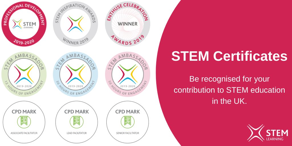 Have you claimed your STEM Certificate? 

Whether you are an active STEM Ambassador, have attended CPD with us or currently deliver CPD on our behalf, STEM Certificates are your chance to be recognised for your dedication to STEM education 💡 bit.ly/2ORtxfw