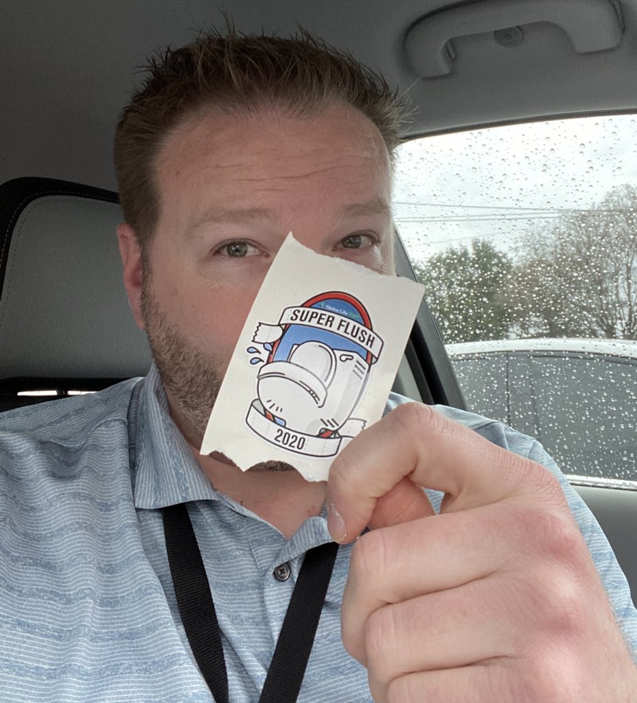 TommyNoel's tweet photo. I covered the #SuperFlush at Globe Life Field and all I got was this AMAZING sticker. https://t.co/HzmYfiPKF2