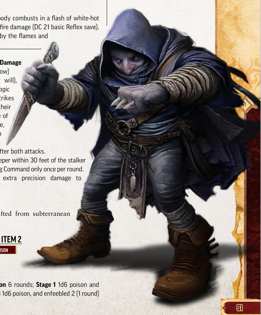 Caligni Stalker: hmmmmmmmmmWe don't get to see much of the face here. There's a lot missing. NOT.  #PF2  #TTRPG