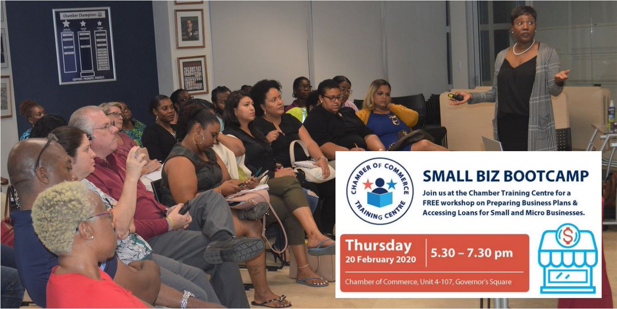 CaymanChamber's tweet image. Join us at the Chamber Training Centre for another FREE workshop on Preparing Business Plans &amp;amp; Accessing Loans for Small and Micro Businesses.

Thursday 20 February 2020
5:30 - 7:30 pm

Register below:
web.caymanchamber.ky…/Small-Biz-Bootcamp-P…/details
#smallbizbootcamp