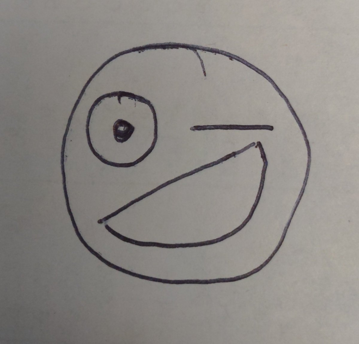 Drawbird2's tweet photo. New emoji proposal to help combat misunderstanding of sarcasm.  Behold the swinkyface (sarcastic winky face):
#swinkyface #newemoji #whatgenerationamieven #notfirstimsure https://t.co/hfkkBn5FbY